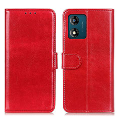 Custodia Portafoglio In Pelle Cover con Supporto M07L per Motorola Moto E13 Rosso