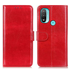 Custodia Portafoglio In Pelle Cover con Supporto M07L per Motorola Moto E20 Rosso