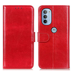 Custodia Portafoglio In Pelle Cover con Supporto M07L per Motorola Moto G41 Rosso