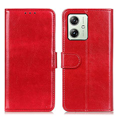 Custodia Portafoglio In Pelle Cover con Supporto M07L per Motorola Moto G54 5G Rosso