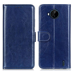 Custodia Portafoglio In Pelle Cover con Supporto M07L per Nokia C20 Plus Blu