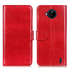 Custodia Portafoglio In Pelle Cover con Supporto M07L per Nokia C20 Plus Rosso