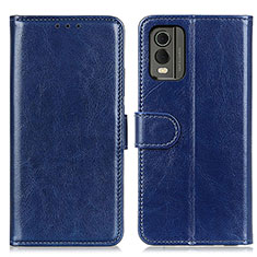 Custodia Portafoglio In Pelle Cover con Supporto M07L per Nokia C32 Blu