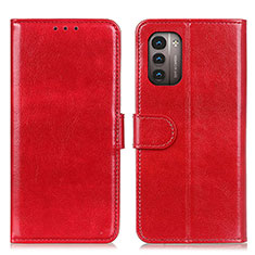 Custodia Portafoglio In Pelle Cover con Supporto M07L per Nokia G21 Rosso