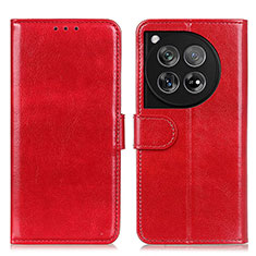 Custodia Portafoglio In Pelle Cover con Supporto M07L per OnePlus 12 5G Rosso