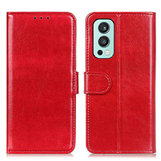 Custodia Portafoglio In Pelle Cover con Supporto M07L per OnePlus Nord 2 5G Rosso