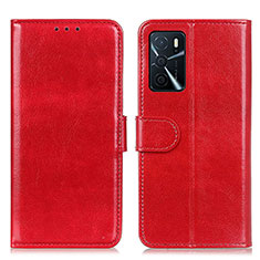 Custodia Portafoglio In Pelle Cover con Supporto M07L per Oppo A16s Rosso