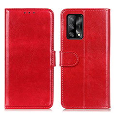 Custodia Portafoglio In Pelle Cover con Supporto M07L per Oppo F19 Rosso