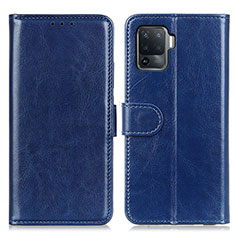 Custodia Portafoglio In Pelle Cover con Supporto M07L per Oppo Reno5 F Blu