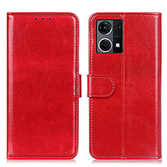 Custodia Portafoglio In Pelle Cover con Supporto M07L per Oppo Reno7 4G Rosso