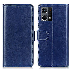 Custodia Portafoglio In Pelle Cover con Supporto M07L per Oppo Reno8 4G Blu