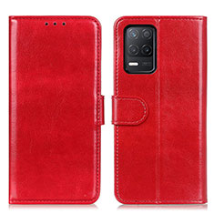 Custodia Portafoglio In Pelle Cover con Supporto M07L per Realme 8 5G Rosso