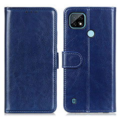 Custodia Portafoglio In Pelle Cover con Supporto M07L per Realme C21 Blu