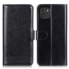 Custodia Portafoglio In Pelle Cover con Supporto M07L per Samsung Galaxy A03 Nero