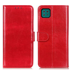 Custodia Portafoglio In Pelle Cover con Supporto M07L per Samsung Galaxy F42 5G Rosso