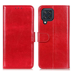 Custodia Portafoglio In Pelle Cover con Supporto M07L per Samsung Galaxy M32 4G Rosso