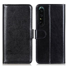 Custodia Portafoglio In Pelle Cover con Supporto M07L per Sony Xperia 1 IV Nero