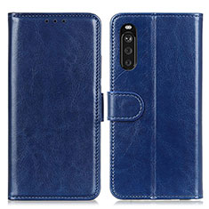 Custodia Portafoglio In Pelle Cover con Supporto M07L per Sony Xperia 10 III Lite Blu