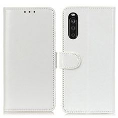 Custodia Portafoglio In Pelle Cover con Supporto M07L per Sony Xperia 10 III SO-52B Bianco