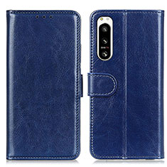 Custodia Portafoglio In Pelle Cover con Supporto M07L per Sony Xperia 5 IV Blu