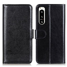 Custodia Portafoglio In Pelle Cover con Supporto M07L per Sony Xperia 5 IV Nero