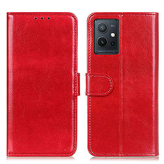 Custodia Portafoglio In Pelle Cover con Supporto M07L per Vivo Y55 5G Rosso