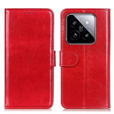 Custodia Portafoglio In Pelle Cover con Supporto M07L per Xiaomi Mi 14 Pro 5G Rosso