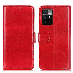 Custodia Portafoglio In Pelle Cover con Supporto M07L per Xiaomi Redmi 10 (2022) Rosso