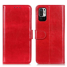 Custodia Portafoglio In Pelle Cover con Supporto M07L per Xiaomi Redmi Note 10 JE 5G Rosso