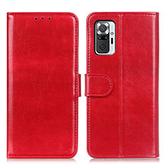 Custodia Portafoglio In Pelle Cover con Supporto M07L per Xiaomi Redmi Note 10 Pro 4G Rosso