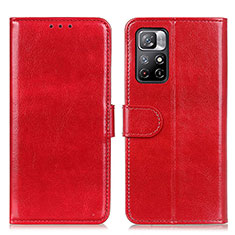 Custodia Portafoglio In Pelle Cover con Supporto M07L per Xiaomi Redmi Note 11 5G Rosso