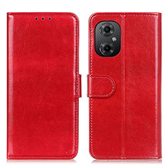 Custodia Portafoglio In Pelle Cover con Supporto M07L per Xiaomi Redmi Note 11R 5G Rosso