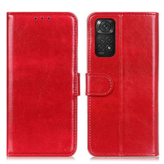 Custodia Portafoglio In Pelle Cover con Supporto M07L per Xiaomi Redmi Note 11S 4G Rosso