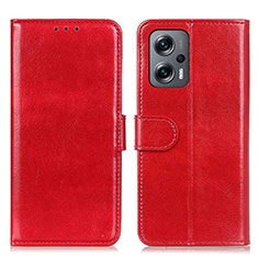 Custodia Portafoglio In Pelle Cover con Supporto M07L per Xiaomi Redmi Note 11T Pro+ Plus 5G Rosso