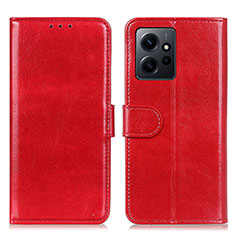 Custodia Portafoglio In Pelle Cover con Supporto M07L per Xiaomi Redmi Note 12 4G Rosso