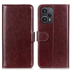 Custodia Portafoglio In Pelle Cover con Supporto M07L per Xiaomi Redmi Note 12 Turbo 5G Marrone