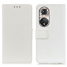 Custodia Portafoglio In Pelle Cover con Supporto M08L per Huawei Honor 50 Pro 5G Bianco