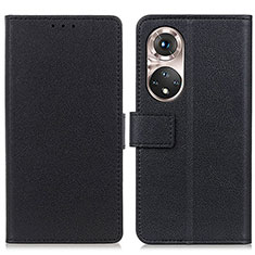 Custodia Portafoglio In Pelle Cover con Supporto M08L per Huawei Honor 50 Pro 5G Nero