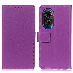 Custodia Portafoglio In Pelle Cover con Supporto M08L per Huawei Honor 50 SE 5G Viola