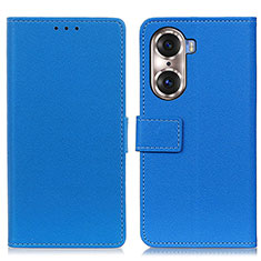 Custodia Portafoglio In Pelle Cover con Supporto M08L per Huawei Honor 60 5G Blu