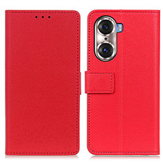 Custodia Portafoglio In Pelle Cover con Supporto M08L per Huawei Honor 60 Pro 5G Rosso