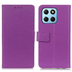 Custodia Portafoglio In Pelle Cover con Supporto M08L per Huawei Honor 70 Lite 5G Viola