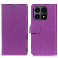 Custodia Portafoglio In Pelle Cover con Supporto M08L per Huawei Honor X8a 4G Viola