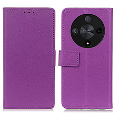 Custodia Portafoglio In Pelle Cover con Supporto M08L per Huawei Honor X9b 5G Viola