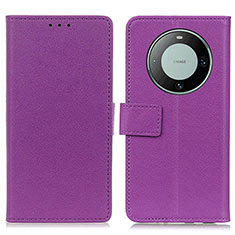 Custodia Portafoglio In Pelle Cover con Supporto M08L per Huawei Mate 60 Pro+ Plus Viola