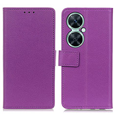 Custodia Portafoglio In Pelle Cover con Supporto M08L per Huawei Nova 11i Viola