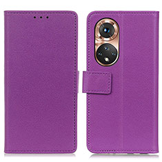 Custodia Portafoglio In Pelle Cover con Supporto M08L per Huawei Nova 9 Viola