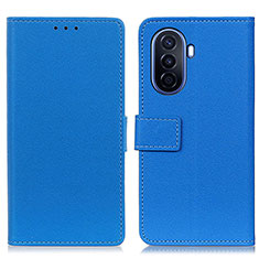 Custodia Portafoglio In Pelle Cover con Supporto M08L per Huawei Nova Y71 Blu