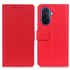 Custodia Portafoglio In Pelle Cover con Supporto M08L per Huawei Nova Y71 Rosso