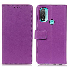 Custodia Portafoglio In Pelle Cover con Supporto M08L per Motorola Moto E20 Viola